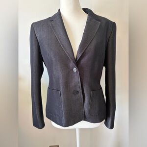 Norton McNaughton Dark Blue Polished Cotton Blazer